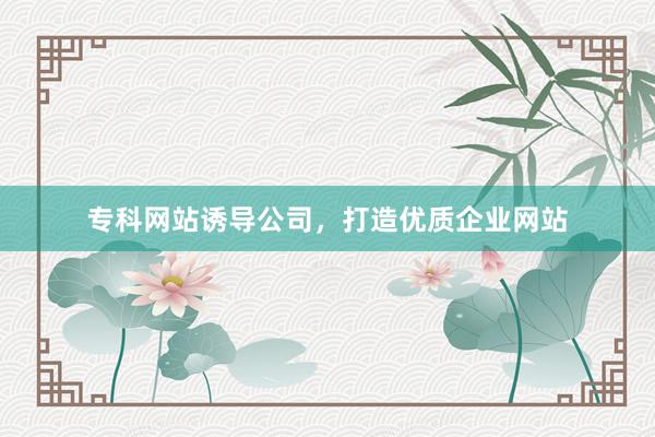 专科网站诱导公司，打造优质企业网站